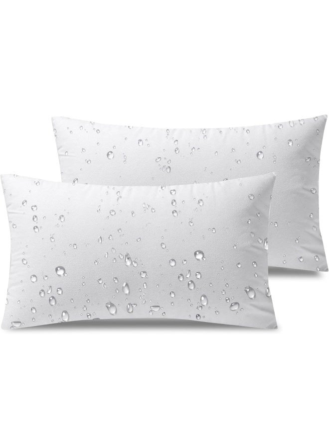 Phantoscope Premium Outdoor Pillow Inserts  Pack of 2 Square Form Water Resistant Decorative Throw Pillows Couch Sham Cushion Stuffer 12 x 20 inches - Image 5