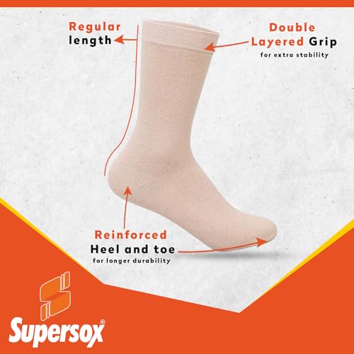 Supersox Regular Formal/Office Wear Socks for Women, Made With Breathable, Anti Odour & Moisture Absorbent Combed Cotton (Pack Of 3) - Image 3