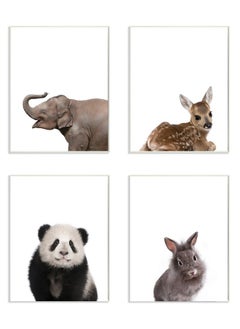Stupell Industries Stupell Home Décor Baby Animal Studio Portrait Elephant Deer Panda Bunny 4Pc Wall Plaque Art Set, 10 X 0.5 X 15, Proudly Made In Usa  - Image 1