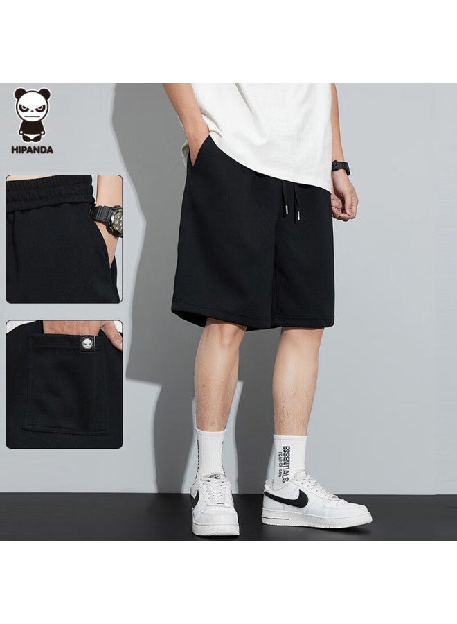 Hipanda Men's Shorts, Summer Loose Casual Five-point Pants, Breathable Trendy Thin Sports Pants, Khaki Color, 2XL - Image 2