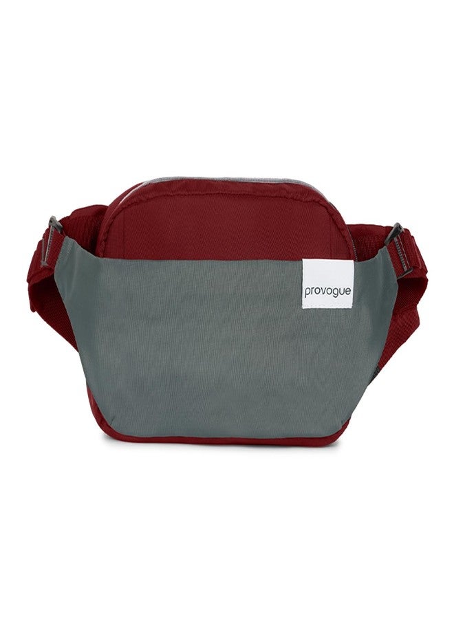 Provogue Rover Waist Bag for Men & Women, Crossbody Waist Pouch with Zippered Compartments & Adjustable Strap,Multipurpose Fanny Pack for Travel & Outdoor Activities Chest Bag, Wine Red - Image 1