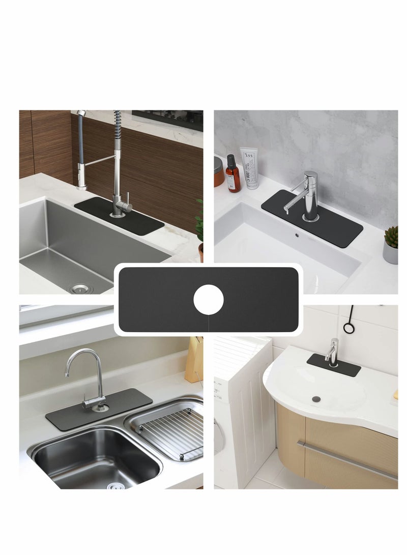 Excefore Kitchen Sink Splash Guard, Silicone Faucet Mat Sink Water Splash Guard, Faucet Splash Catcher, Silicone Deflector Under The Faucet, Keep Kitchen and Bathroom Sinks Dry, Grey  - Image 4