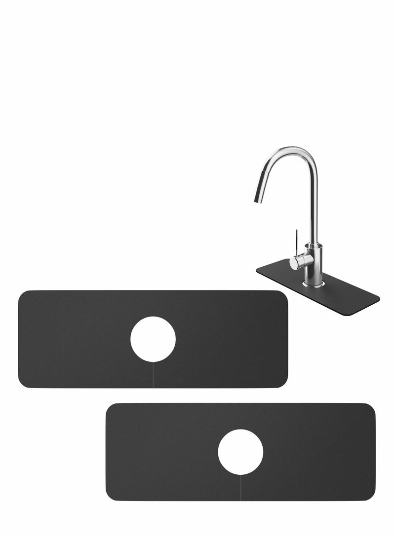 Excefore Kitchen Sink Splash Guard, Silicone Faucet Mat Sink Water Splash Guard, Faucet Splash Catcher, Silicone Deflector Under The Faucet, Keep Kitchen and Bathroom Sinks Dry, Grey  - Image 1
