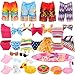 Miunana Handmade Doll Clothes and Accessories 12 Pcs Set for 115 Inch Dolls Swim Clothes Trunks Suits Skateboard Lifebuoys - Image 3