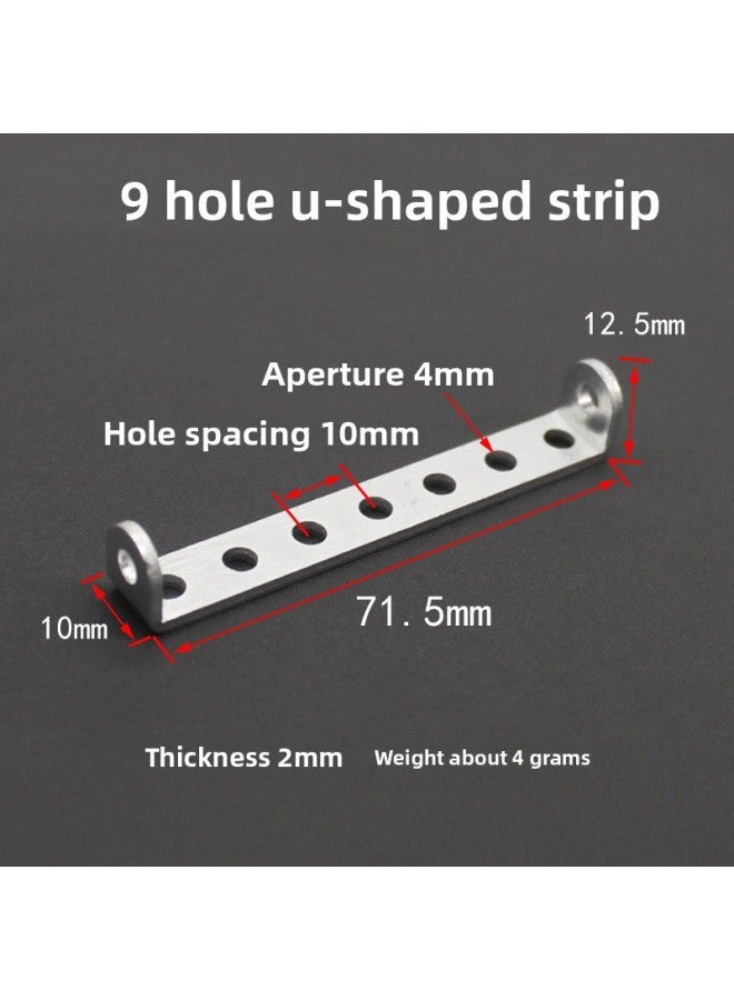 Fixed Strip Toy Hole Square Plate U-shaped Accessories Angle Size Technology Small Production Base Plate Assembly DIY Aluminum Alloy Belt 