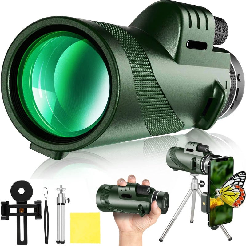40X60 Monoculars High power monoculars for adults with phone adapter & tripod & hand strap Low night vision monoculars with BAK4 prisms for bird watching trips. - Image 1