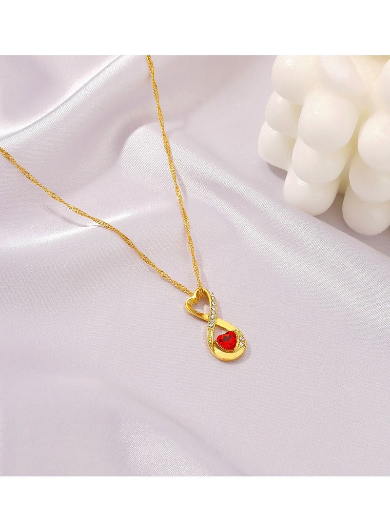 Satinior New Number 8 Metal Crystal Heart Necklace - Image 4