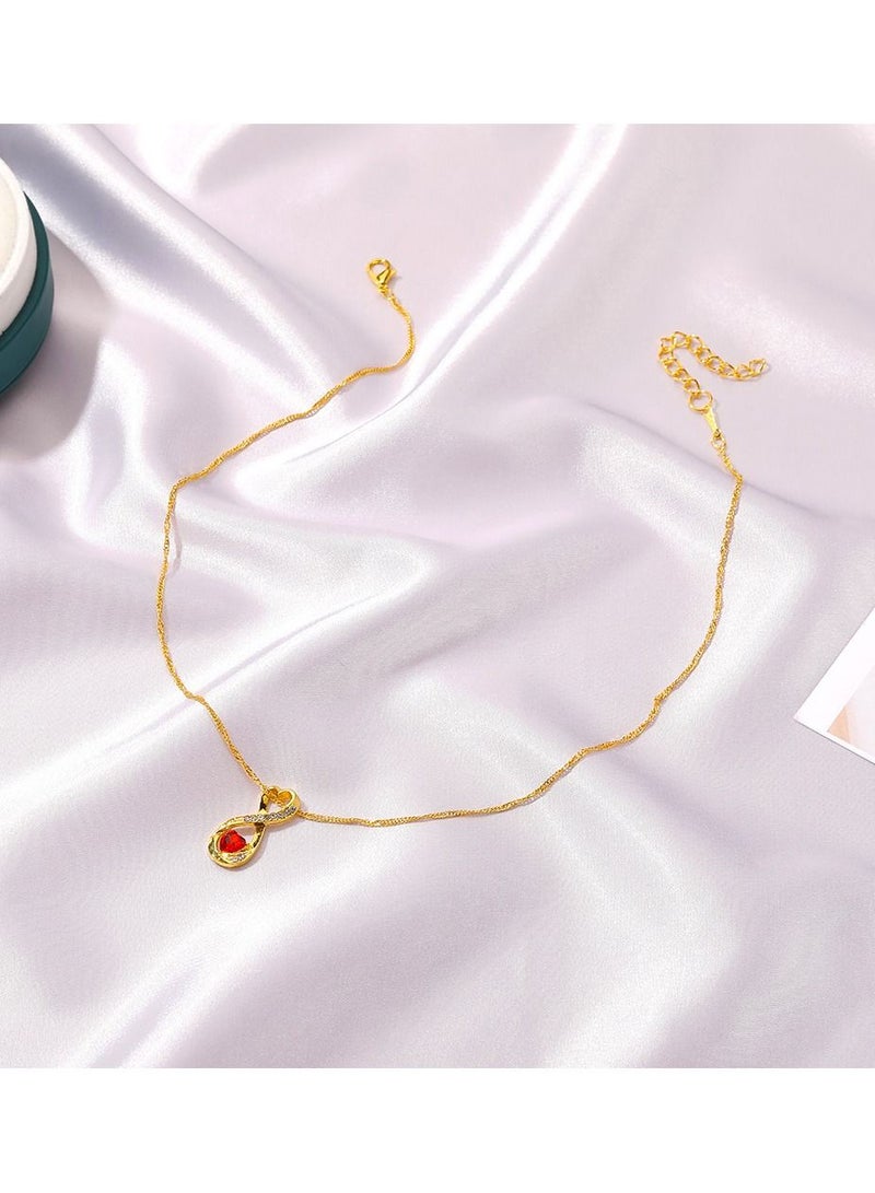 Satinior New Number 8 Metal Crystal Heart Necklace - Image 3