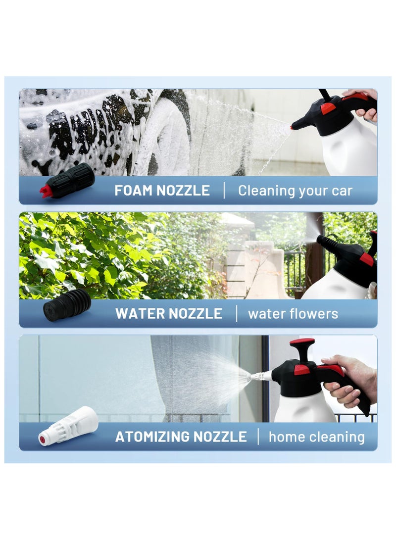 SYOSI 2L Car Wash Pump Foaming Sprayer, Portable Single Hand Pressure Foam Sprayer, 0.5 Gallon Hand Pump Foam Sprayer, Acid&Alka Resistant Sprayer Bottle for Home Cleaning, Car Detailing, Garden Watering  - Image 2