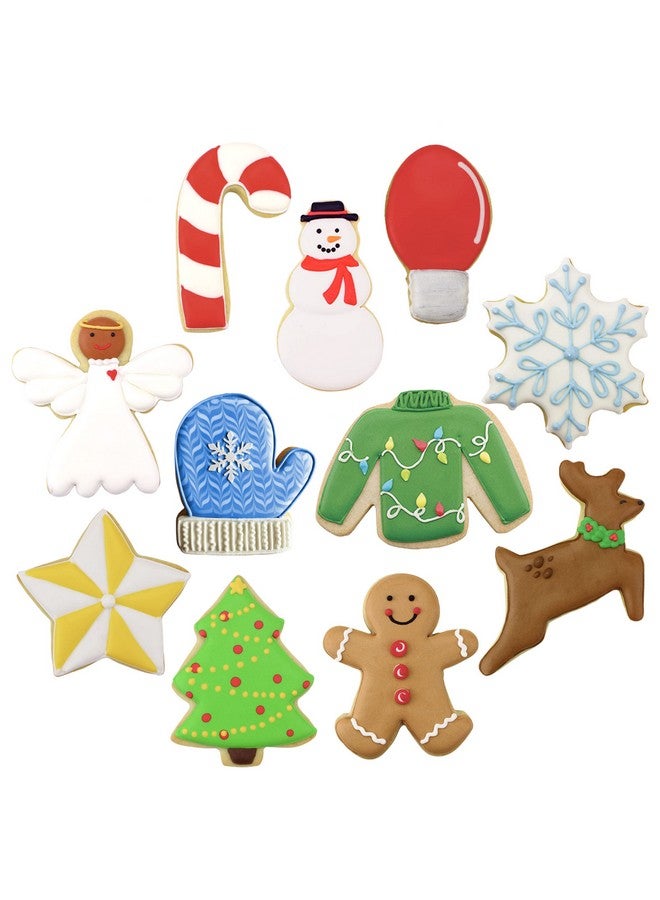 آن كلارك كوكي كاترز مجموعة قوالب بسكويت عيد الميلاد المكونة من 11 قطعة، مصنوعة في الولايات المتحدة الأمريكية من تصميم آن كلارك، رجل خبز الزنجبيل، شجرة عيد الميلاد، عصا الحلوى، الرنة والمزيد - Image 2