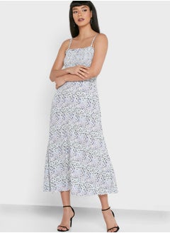 WHISTLES Strappy Printed Shirred  Dress  - Image 1