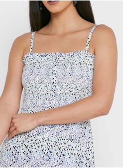 WHISTLES Strappy Printed Shirred  Dress  - Image 3