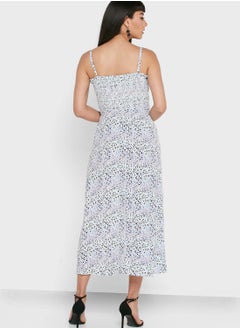 WHISTLES Strappy Printed Shirred  Dress  - Image 2