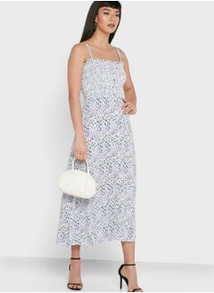 WHISTLES Strappy Printed Shirred  Dress  - Image 4
