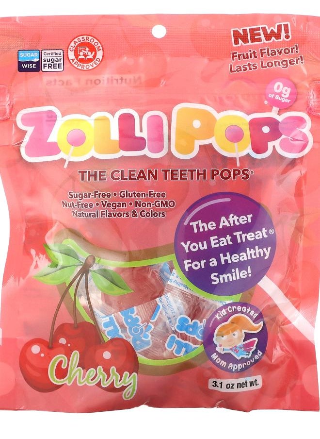 ZOLLIPOPS The Clean Teeth Pops Cherry  3.1 oz 