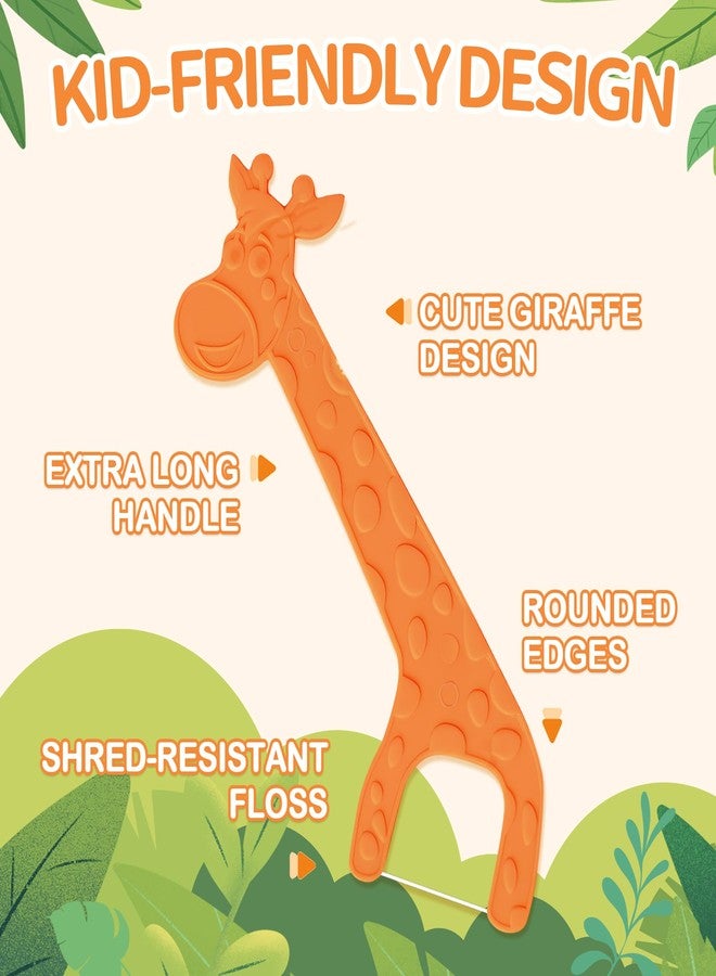 Lakeyface 200 Count Biodegradable Kids Flossers, Eco-Friendly Plant-Based Floss Picks, No Fluoride BPA Free Cute Giraffe Dental Picks, No Plastics, Vegan Natural Floss, Mild Mint - Image 4