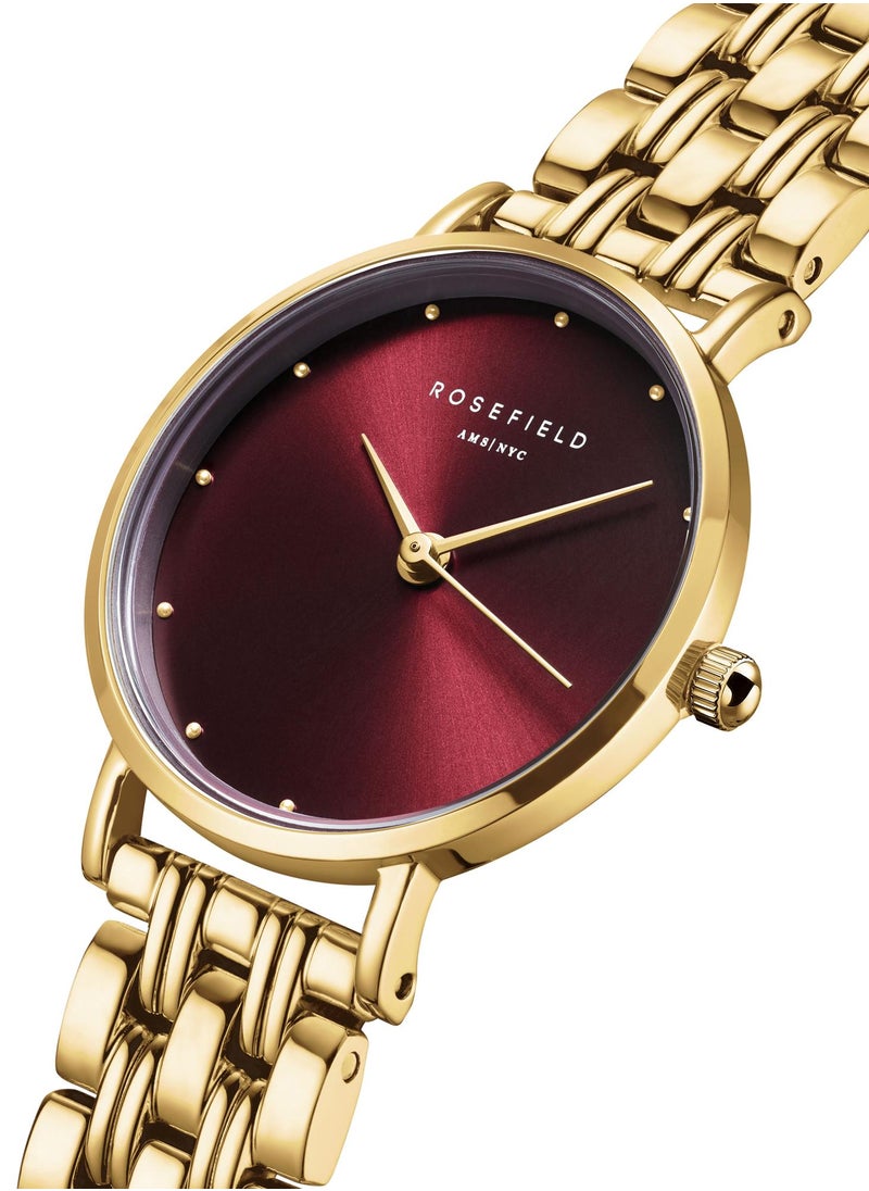 RoseField Rosefield Small Edit Burgundy Gold Women Watch - SEGSG-SE01  - Image 2