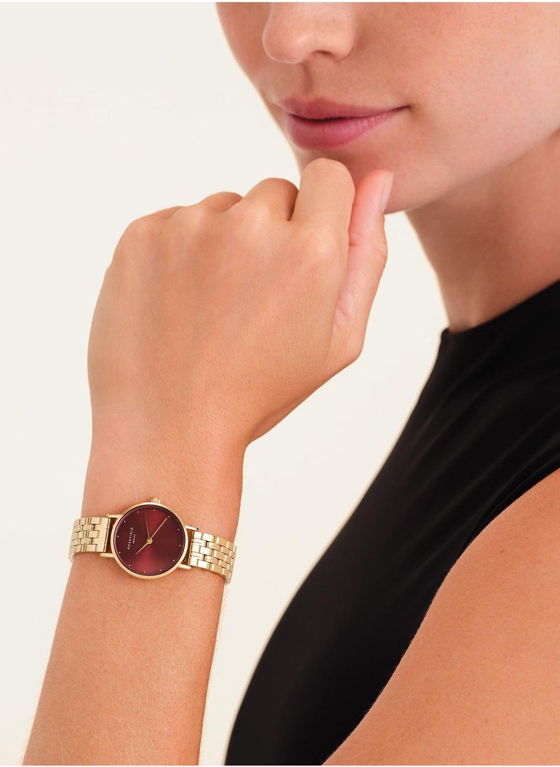 RoseField Rosefield Small Edit Burgundy Gold Women Watch - SEGSG-SE01  - Image 3