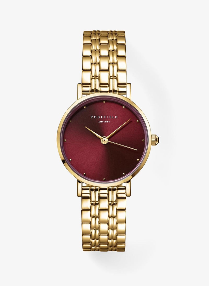 Rosefield Small Edit Burgundy Gold Women Watch - SEGSG-SE01 - Image 1