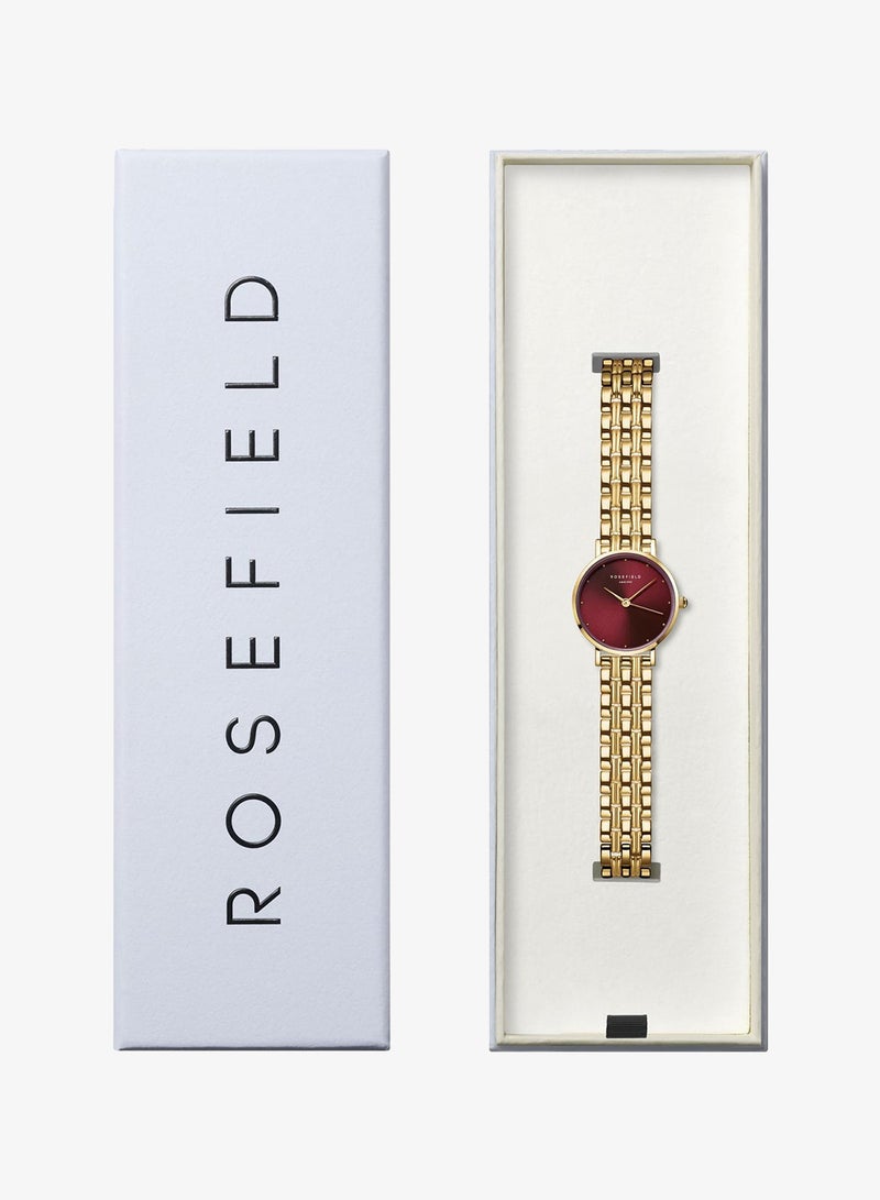 Rosefield Small Edit Burgundy Gold Women Watch - SEGSG-SE01 - Image 4