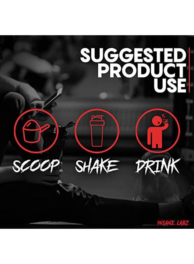 Insane labz سايكوتيك، مسحوق ما قبل التمرين المنبه العالي، طاقة دائمة للغاية، تركيز وقدرة تحمل مع بيتا ألانين، كرياتين مونوهيدرات DMAE، 35 حصة (برتقال هاواي) - Image 5