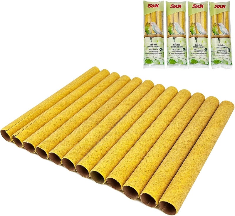 SX 12-Pack Large Sanded Perch Covers for Parakeets, Lovebirds, Parrotlets, Finches, Canaries, Large Perch Covers,3/4" Diameter X 9" Long - Image 1