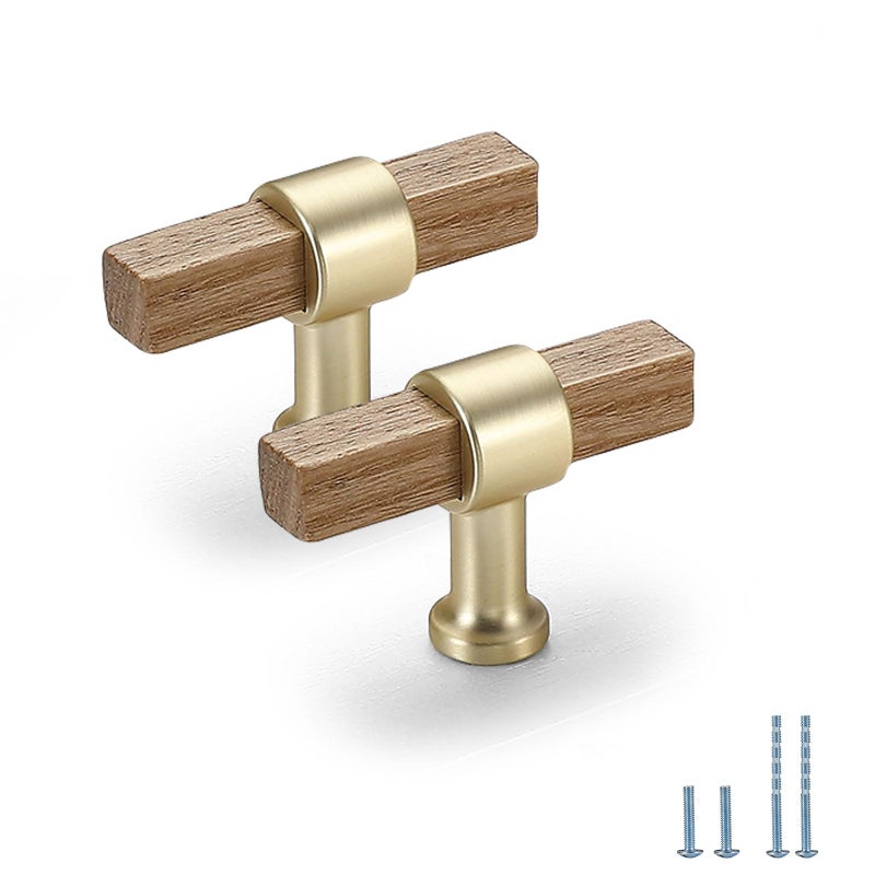 Evionlin 4 Pack Rovere Wooden Drawer Pulls Beech Wood Drawer Handles Wood Hardware for Cabinets Dressers Wood Cabinet knobs Wooden knobs for cabinets and Drawers - Image 2