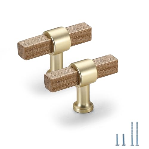 Evionlin 4 Pack Rovere Wooden Drawer Pulls Beech Wood Drawer Handles Wood Hardware for Cabinets Dressers Wood Cabinet knobs Wooden knobs for cabinets and Drawers - Image 1