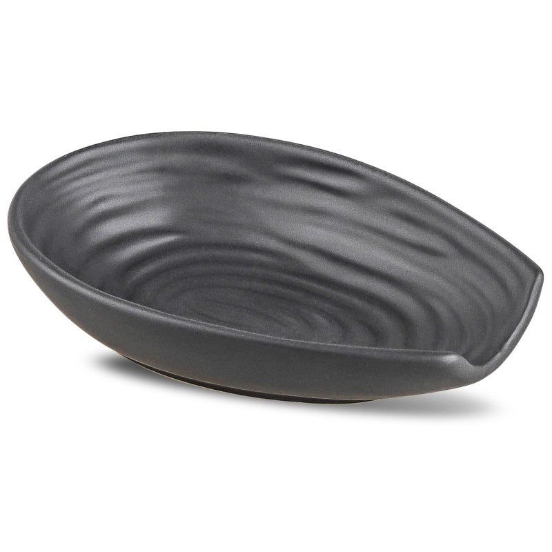 Hasense Spoon Rest for Kitchen Countertop and Stove Top Stable Heatresistant Spoon Holder for Home Kitchen Coffee Bar Cooking Matte Black Utensil Rest for Spatula Ladles Tongs 1 PC