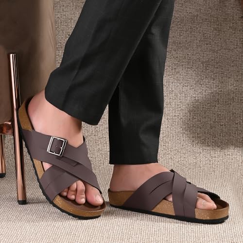 Centrino Men’s Berkin-Style Slip-On Sandals | Open Toe Design | Soft PU Footbed | Lightweight & Comfortable | Arch Support | On-Grip Sole | Casual Outdoor Wear (6868) - Image 3