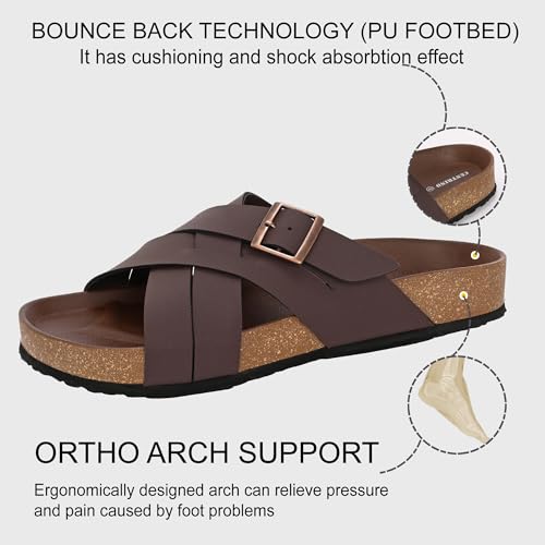 Centrino Men’s Berkin-Style Slip-On Sandals | Open Toe Design | Soft PU Footbed | Lightweight & Comfortable | Arch Support | On-Grip Sole | Casual Outdoor Wear (6868) - Image 4