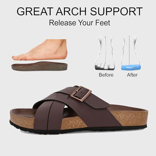 Centrino Men’s Berkin-Style Slip-On Sandals | Open Toe Design | Soft PU Footbed | Lightweight & Comfortable | Arch Support | On-Grip Sole | Casual Outdoor Wear (6868) - Image 2