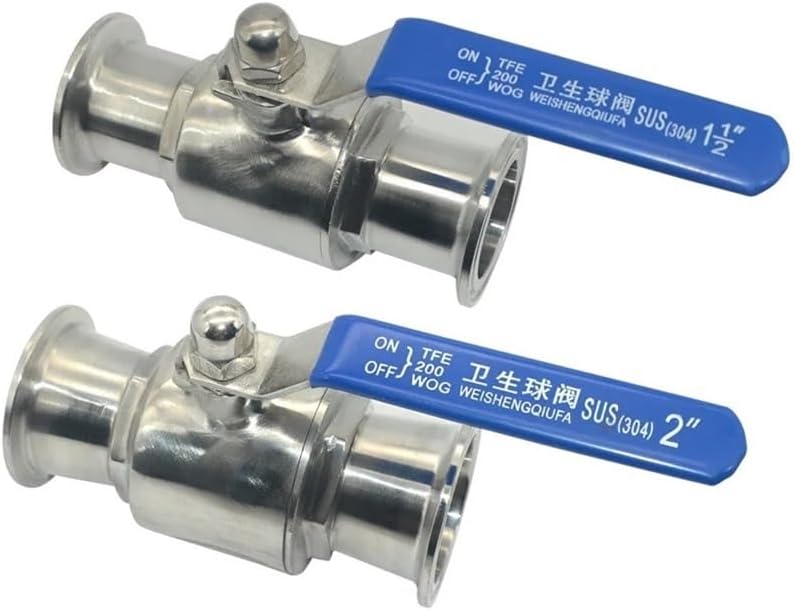 304 صمام كرة ثلاثي المشبك من الفولاذ المقاوم للصدأ 32 مم × حشوة 50 5 مم 19 مم إلى 2 بوصة - Image 4