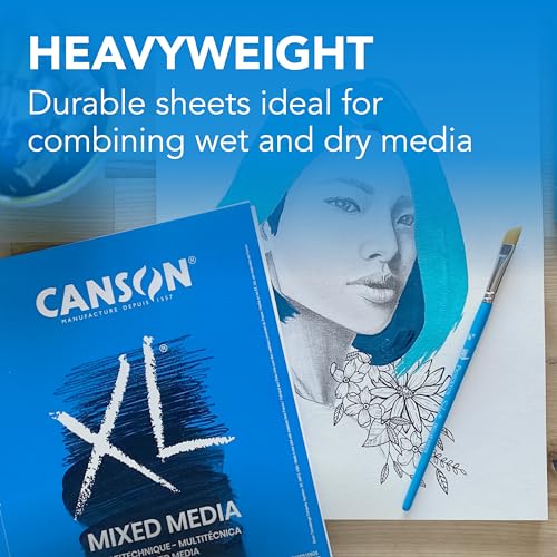 Canson XL Series Mixed Media Pad, Side Wire, 9x12 inches, 60 Sheets – Heavyweight Art Paper for Watercolor, Gouache, Marker, Painting, Drawing, Sketching - Image 2