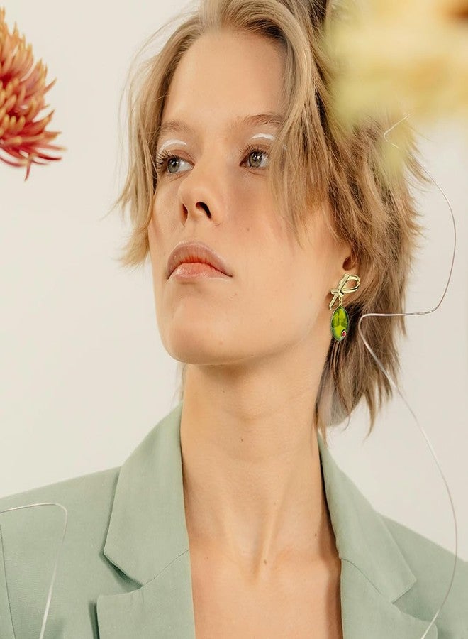 Madison Tyler Fruit Dangle Earrings for Women | Gold Plated Flower Strawberry Apple Cherry Olive Earrings for Women | Sweet Fruit Earrings for Women Jewelry Gifts, Zinc, Rhinestone - Image 2