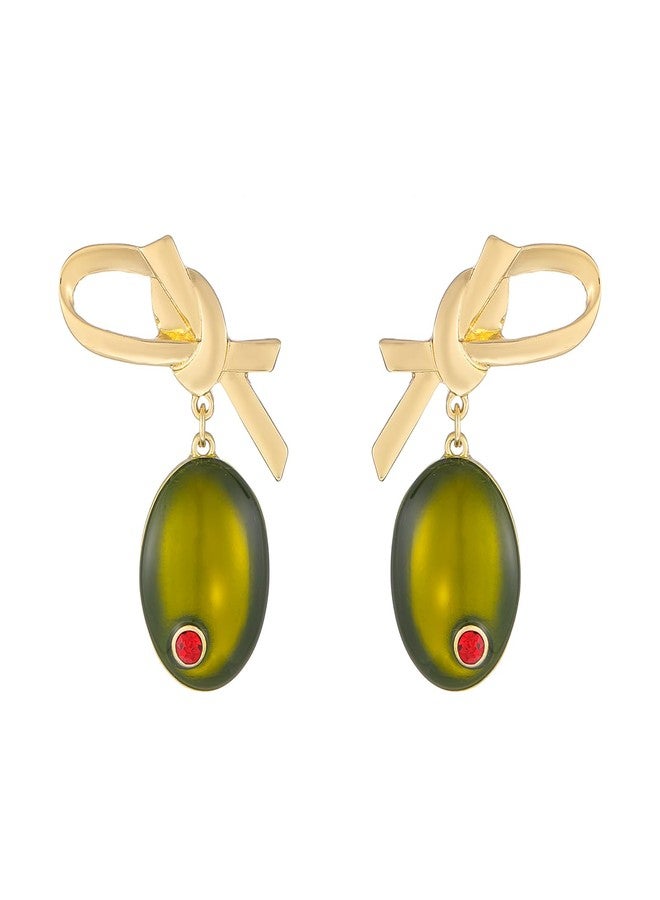 Madison Tyler Fruit Dangle Earrings for Women | Gold Plated Flower Strawberry Apple Cherry Olive Earrings for Women | Sweet Fruit Earrings for Women Jewelry Gifts, Zinc, Rhinestone - Image 1