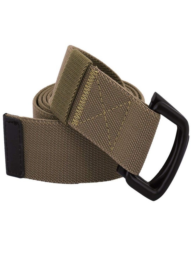 moonsix Elastic Belts for Men,Tactical Military Style Duty Outdoor D-ring Buckle Men's Belt,Khaki - Image 1