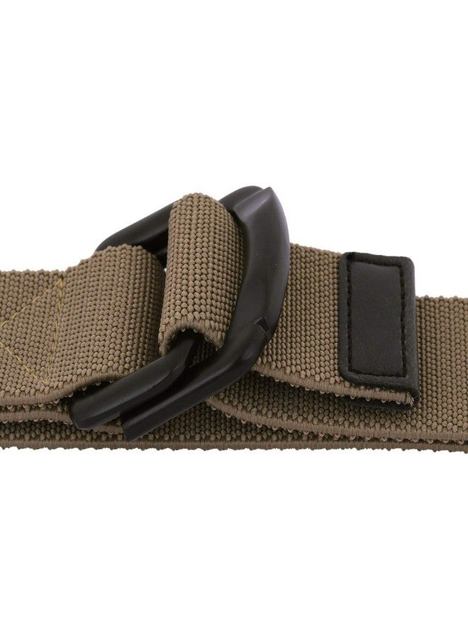moonsix Elastic Belts for Men,Tactical Military Style Duty Outdoor D-ring Buckle Men's Belt,Khaki - Image 2