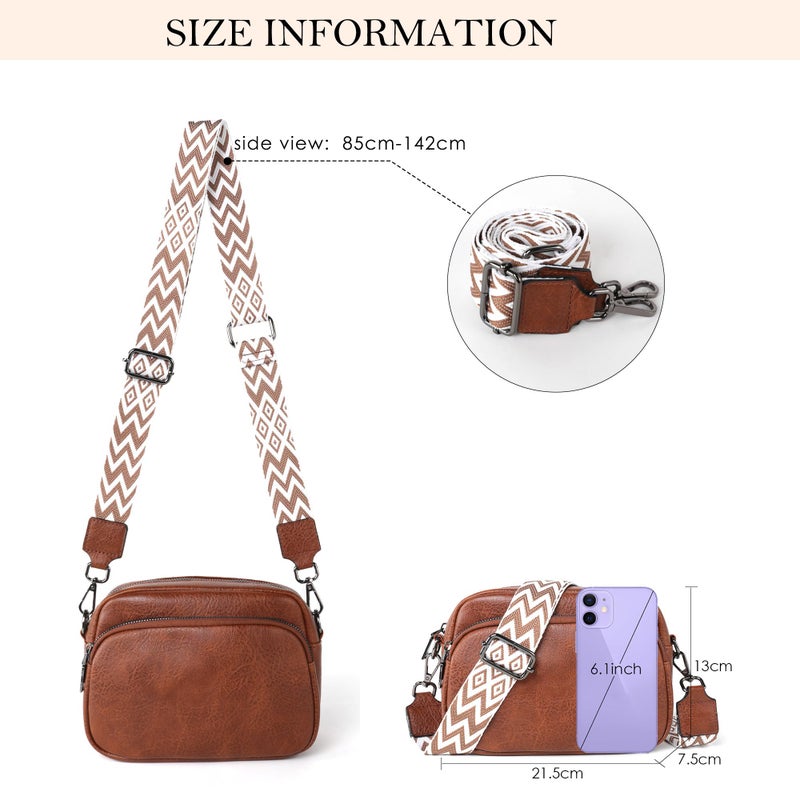 TANTOMI Small Crossbody Bag for Women, Vegan Leather Shoulder Bags for Women, Travel Purse with Adjustable Shoulder Strap - Image 5