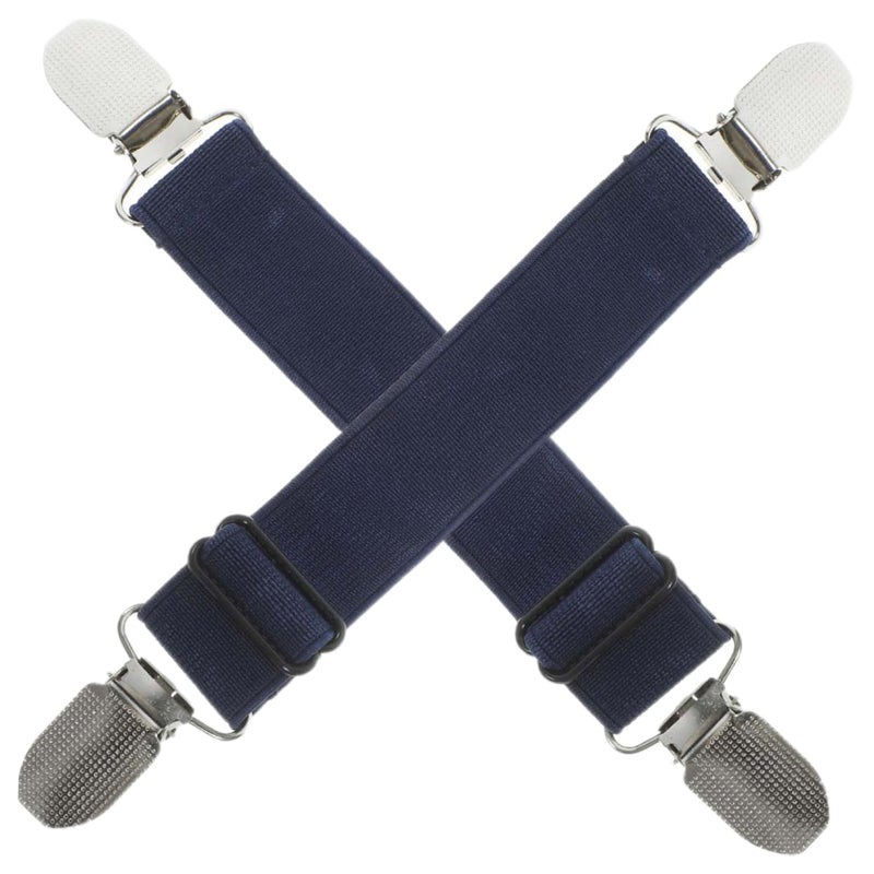 Motorcycle Riding Pants Fixing Clip Straps Dark Blue Trouser Leg Fasteners - Image 2