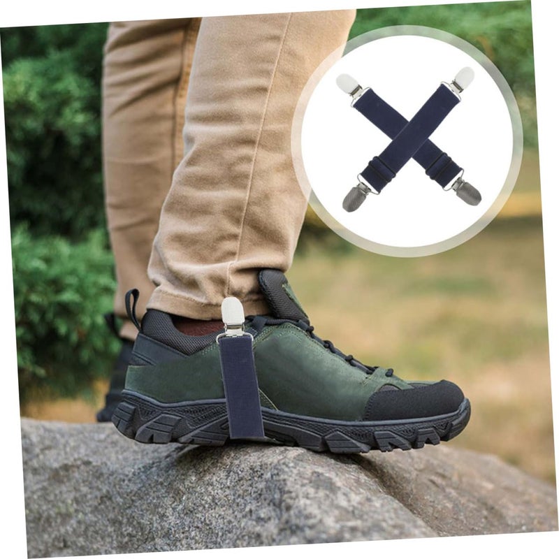 Motorcycle Riding Pants Fixing Clip Straps Dark Blue Trouser Leg Fasteners - Image 4