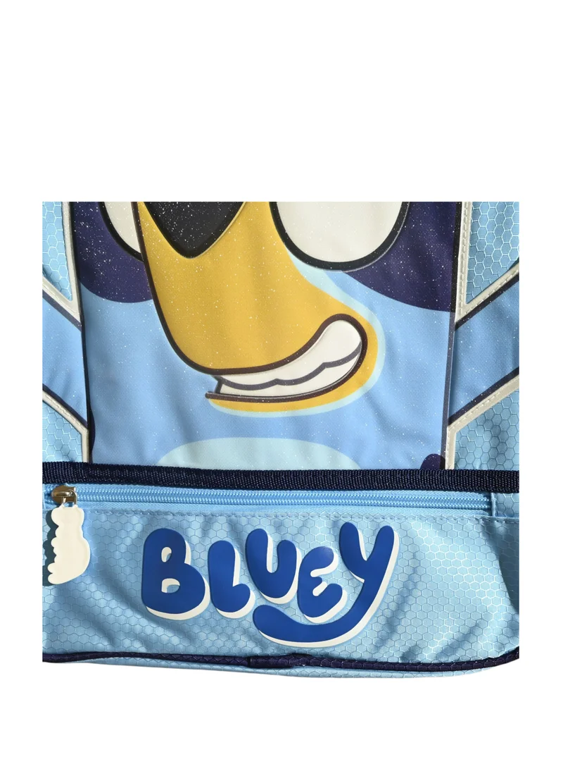 BLUEY Bluey Kids Backpack 16", Light Blue Character Design, School Bag with 3D Features