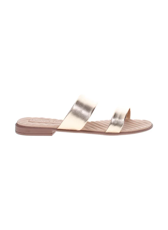 بيرا ريو Beira Rio Ladies Flat Sandals Golden | Made In Brazil