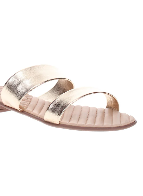 Beira Rio Beira Rio Ladies Flat Sandals Golden | Made In Brazil
