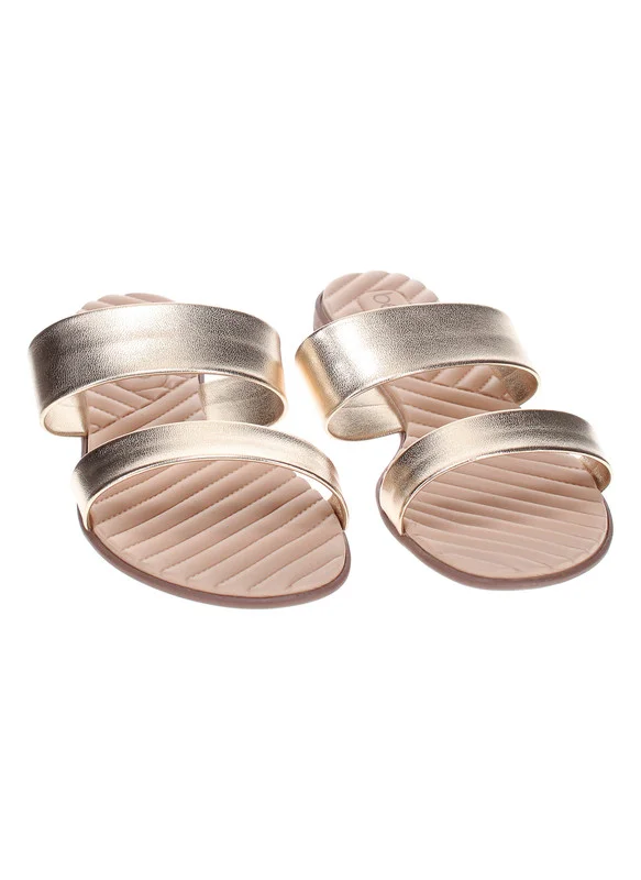 Beira Rio Beira Rio Ladies Flat Sandals Golden | Made In Brazil