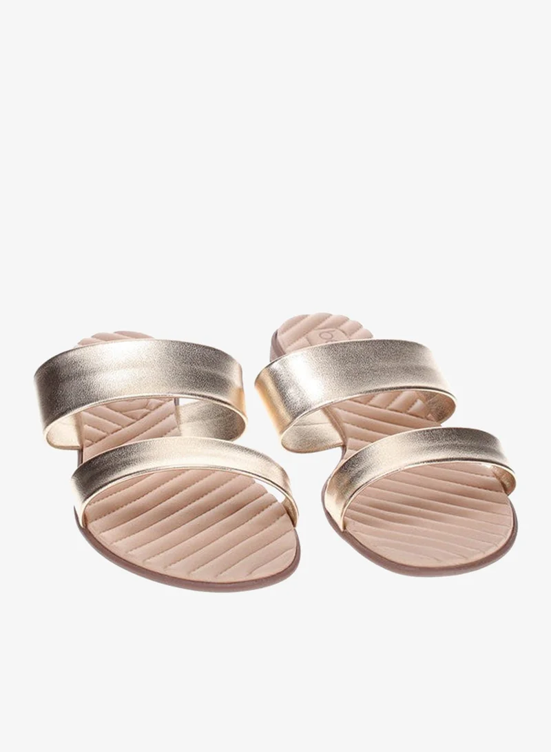 Beira Rio  Beira Rio Ladies Flat Sandals Golden | Made In Brazil for Women | Best Price UAE