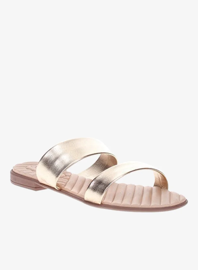 Beira Rio  Beira Rio Ladies Flat Sandals Golden | Made In Brazil for Women | Best Price UAE