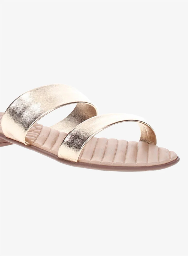 Beira Rio  Beira Rio Ladies Flat Sandals Golden | Made In Brazil for Women | Best Price UAE