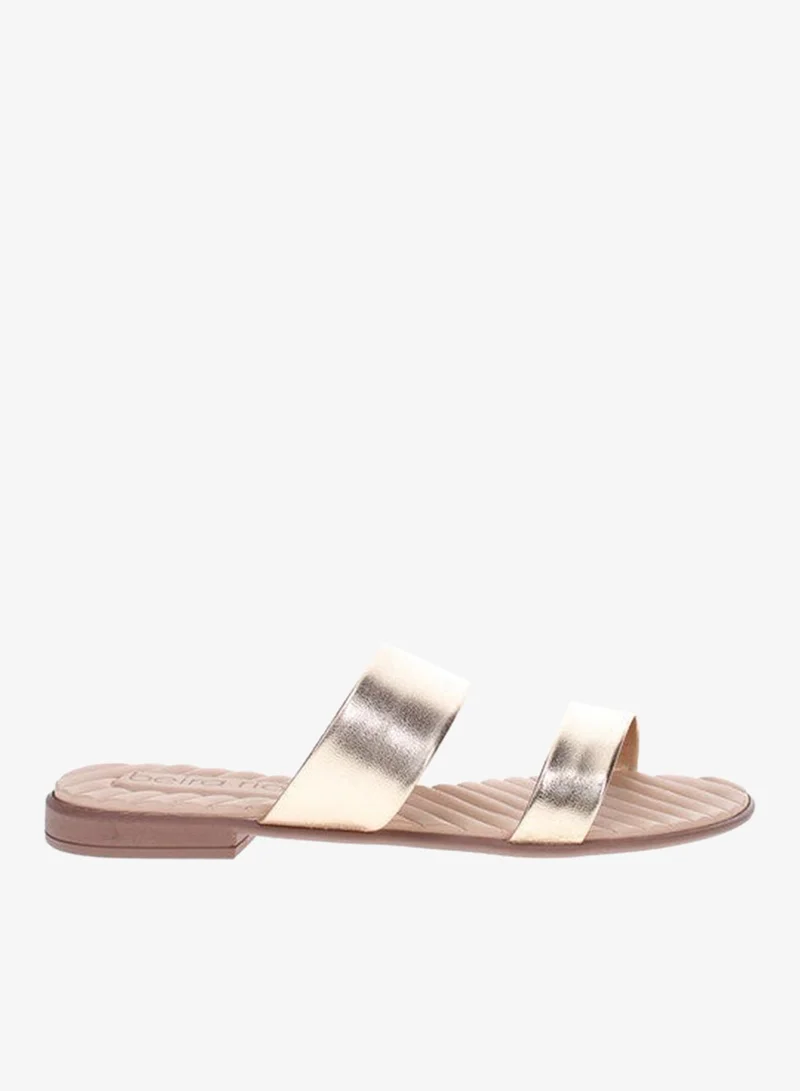 Beira Rio Ladies Flat Sandals Golden | Made In Brazil