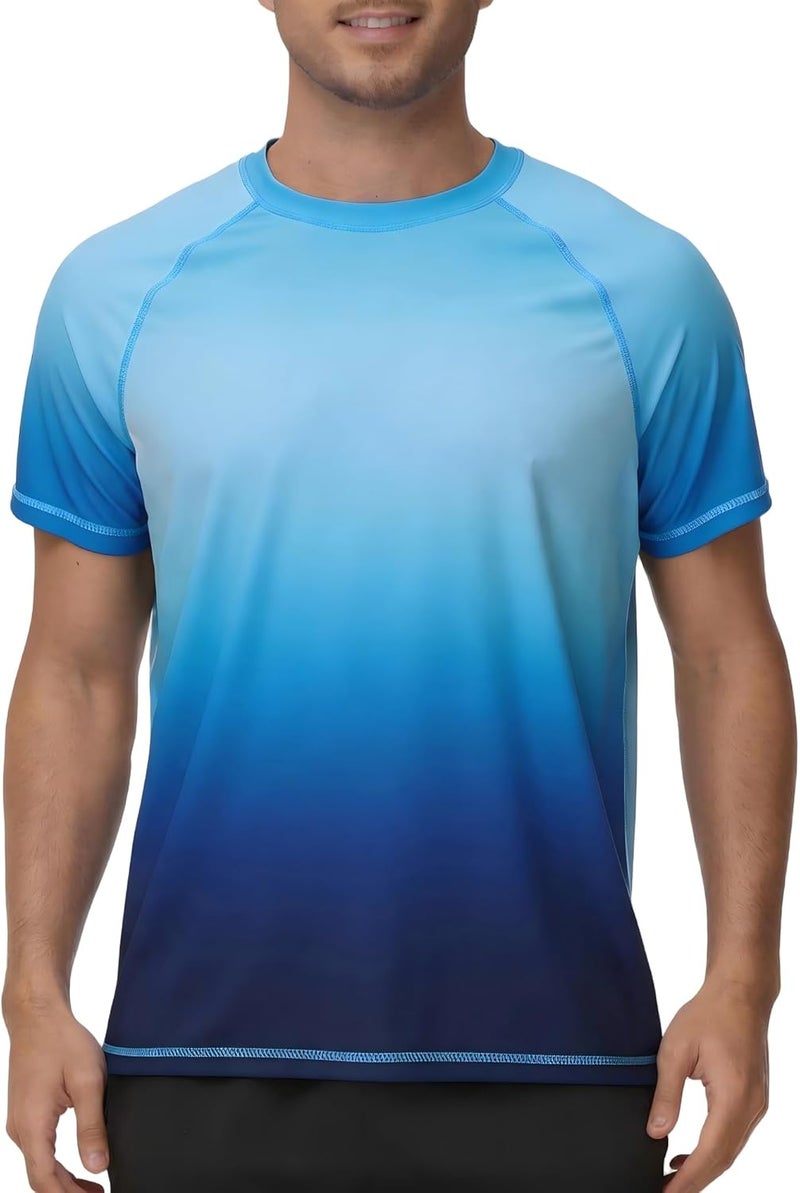 VAYAGER Men's Swim Shirts Rash Guard UPF 50+ T Shirts Quick Dry Loose Fit Water Surfing Shirt